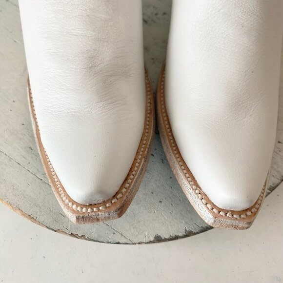 Lane EMMA JANE Womens Cowboy Bootie 7.5 White Western Cowgirl Short Ankle Boots - Picture 6 of 11